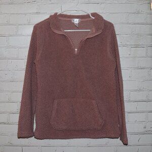 💗 Just Be Sherpa Fleece Half‑Zip Pullover · Medium